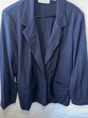 Liz Claiborne Navy Blue Single-Button Blazer